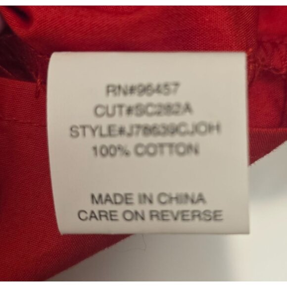 Red Love On A Hanger Ruffled Cotton Empire Top Size L Adjustable Heart - Picture 6 of 6